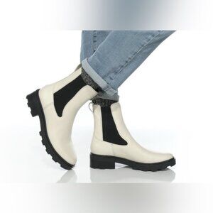 Madewell Wyckoff Chelsea Lugsole Boot White Leather Combat Womens 7.5 NN020 Smal